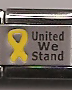 United we stand - yellow ribbon 9mm laser Italian charm - Click Image to Close